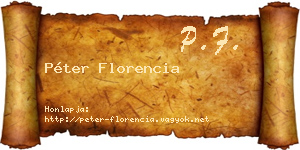 Péter Florencia névjegykártya